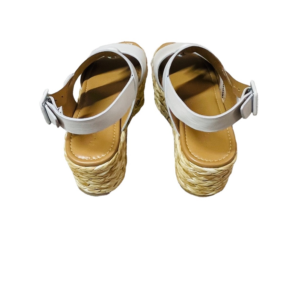 M. Gemi White Leather Espadrille Platform Sandals - Picture 4 of 9
